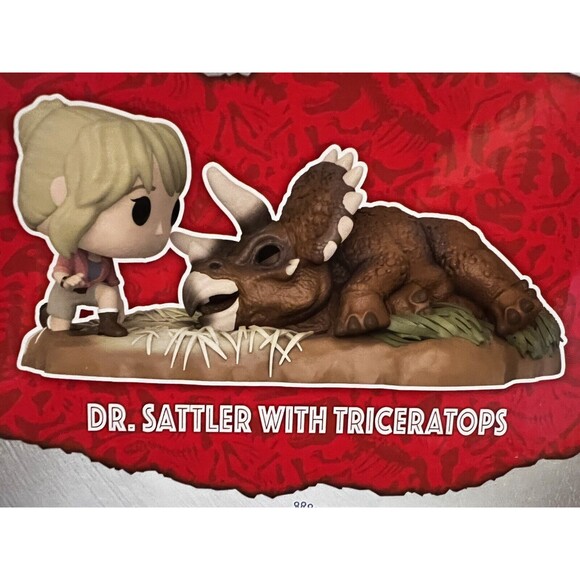 Funko POP! Jurassic Park: Dr. Sattler With Triceratops #1198 Exclusive New - Picture 9 of 9